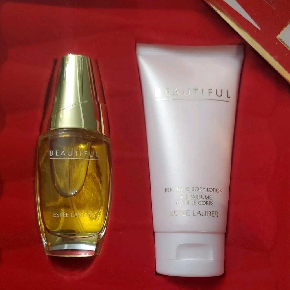 Estée Lauder Beautiful Gift Box with Red and Gold Accents